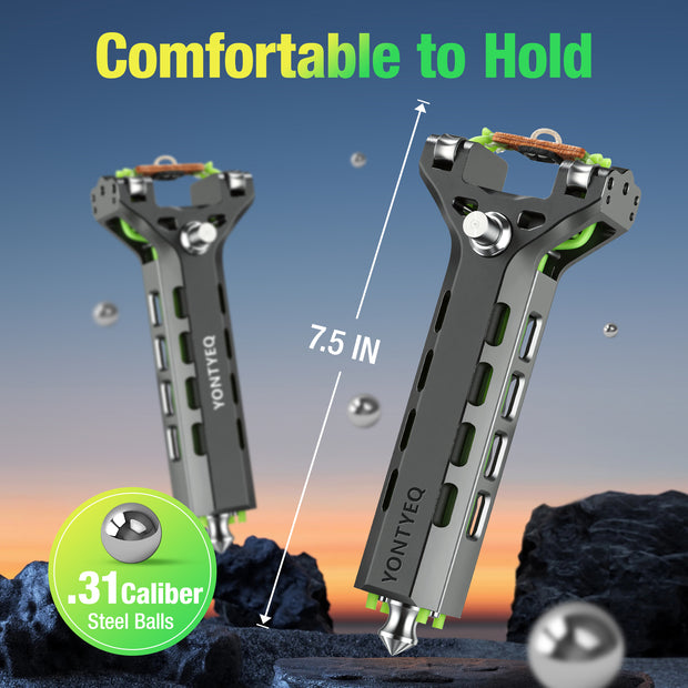 YONTYEQ Pro Aluminum Slingshot 7.5 inch comfortable grip size