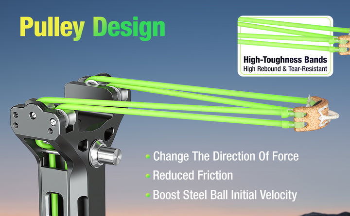 YONTYEQ Pro Aluminum Slingshot pulley design close-up
