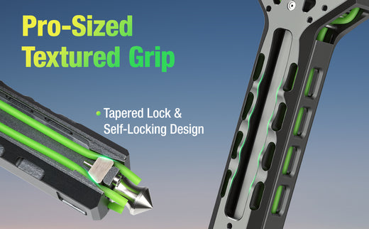 YONTYEQ Pro Aluminum Slingshot textured 7.5 inch grip close-up